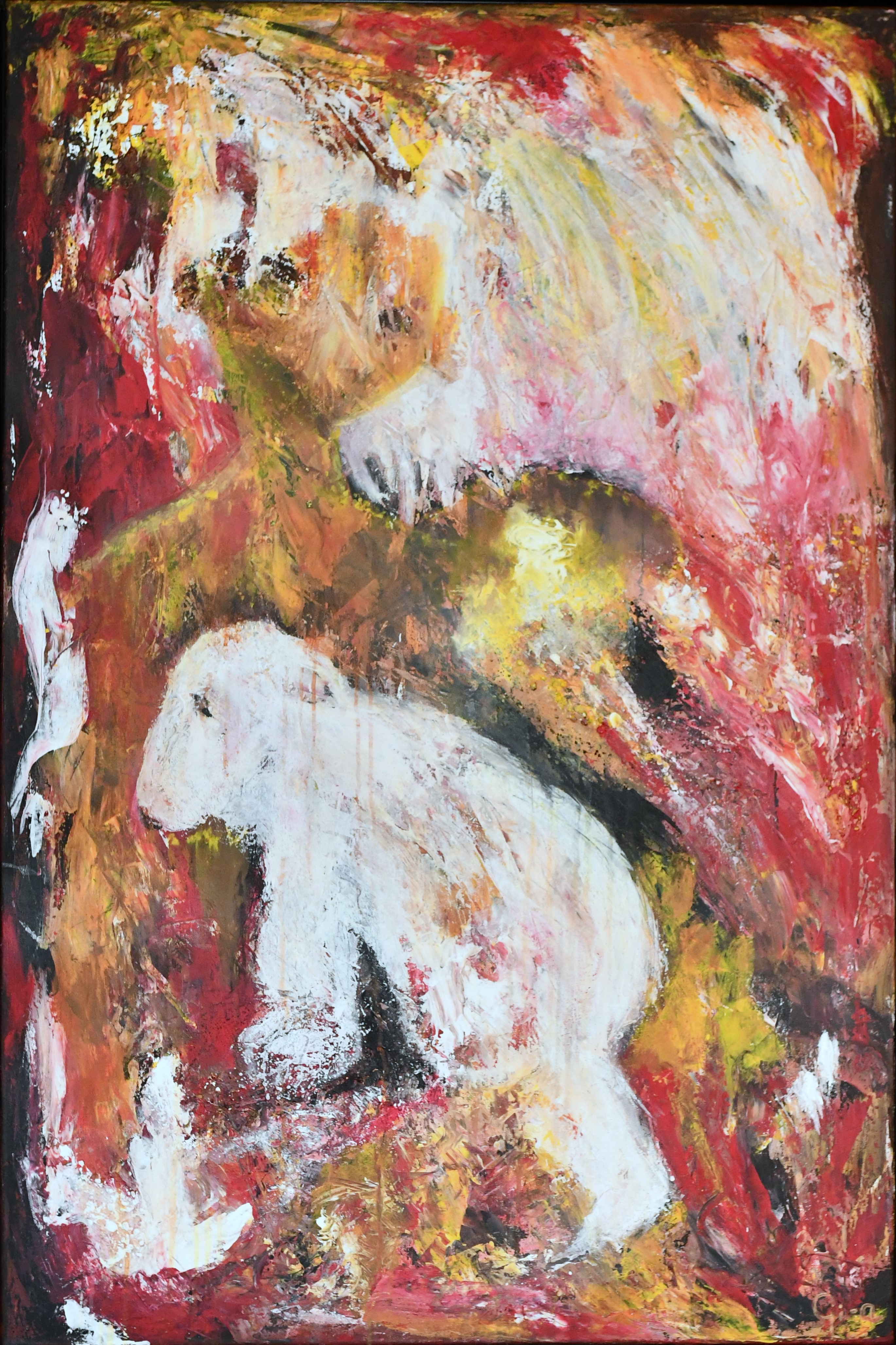 Abstrakt isbjørn. 80x120 akryl.
