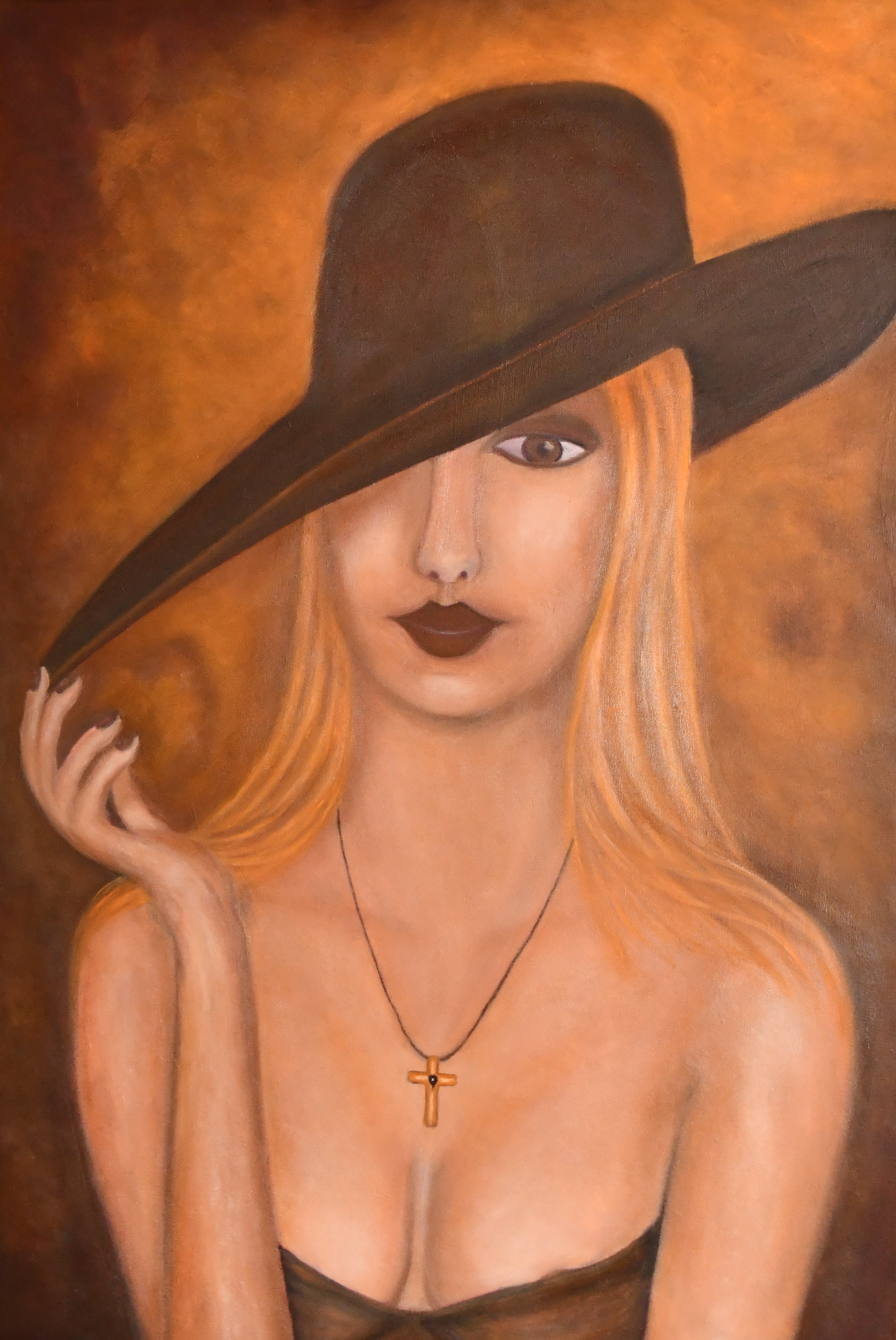 Brown Lady. 70x100 olie.